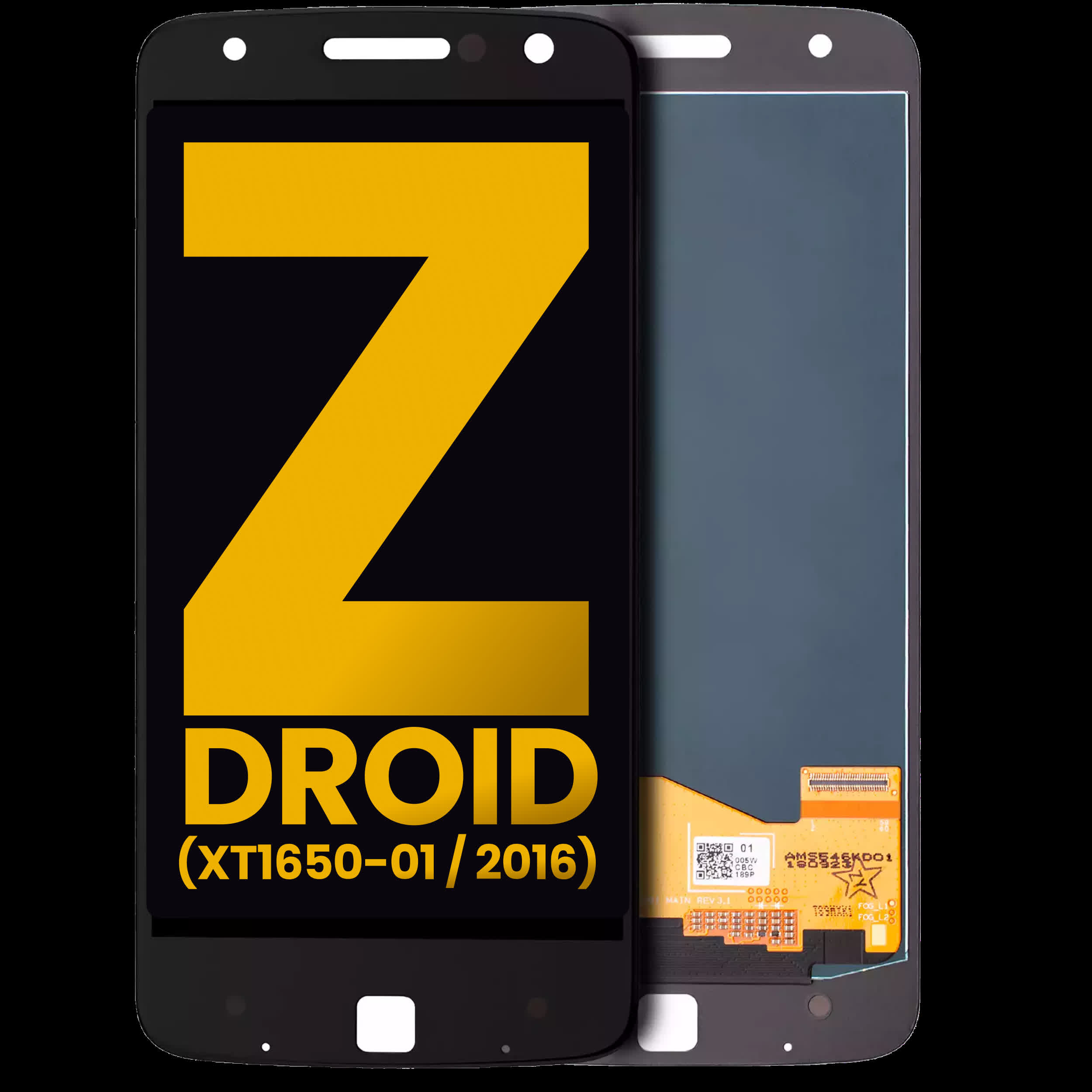 LCD Display ohne Rahmen für Motorola Moto Z / Moto Z Droid (XT1650-01 / 2016) (professionell aufgearbeitet) (Black (Schwarz))