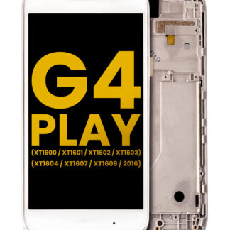 LCD Display mit Rahmen für Motorola Moto G4 Play (XT1600 / XT1601 / XT1602 / XT1603 / XT1604 / XT1607 / XT1609 / 2016) (professionell aufgearbeitet) (White (Weiß))