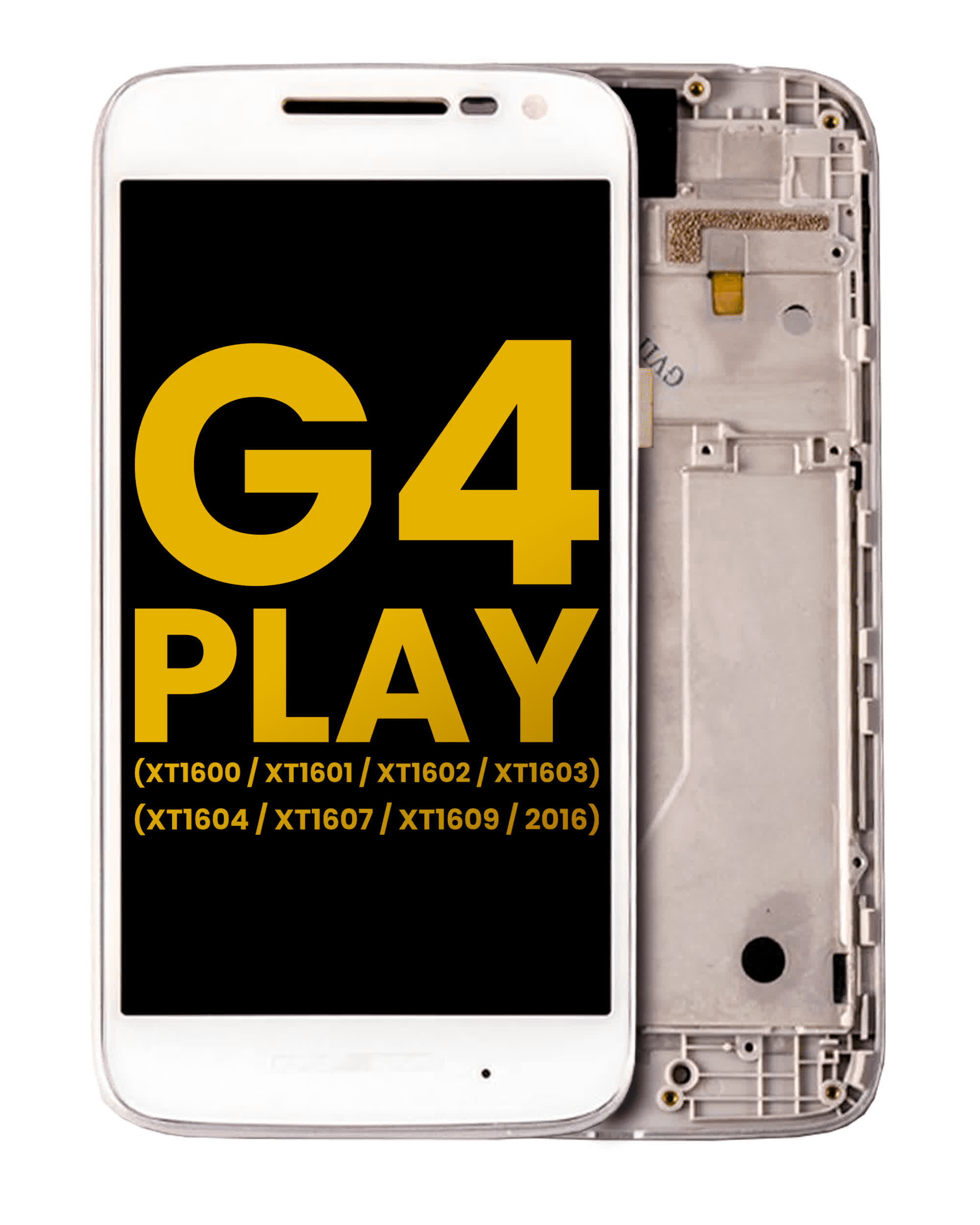 LCD Display mit Rahmen für Motorola Moto G4 Play (XT1600 / XT1601 / XT1602 / XT1603 / XT1604 / XT1607 / XT1609 / 2016) (professionell aufgearbeitet) (White (Weiß))