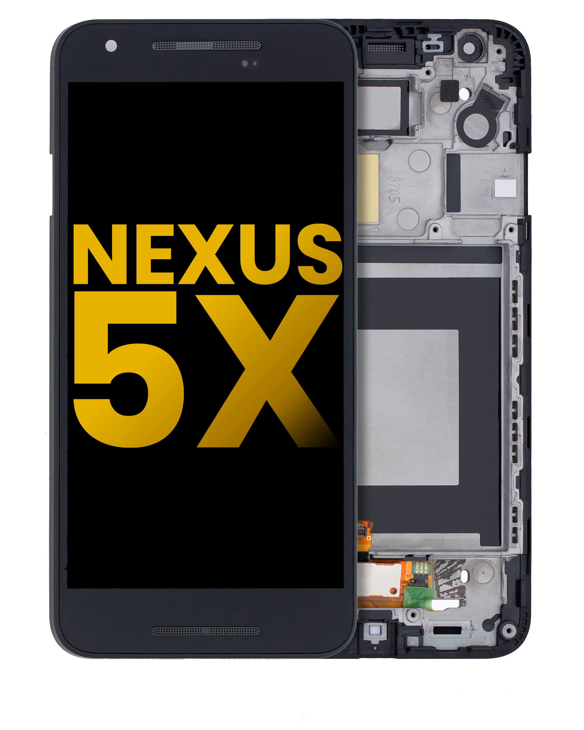 LCD Display mit Rahmen für Nexus 5X (professionell aufgearbeitet) (Black (Schwarz))