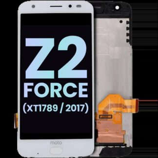 OLED Display mit Rahmen und Fingerabdrucksensor für Motorola Moto Z2 Force (XT1789 / 2017) (Original) (White (Weiß))