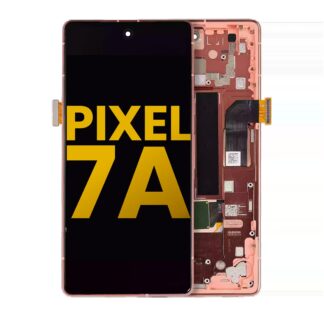 OLED Display mit Rahmen (mit Fingerprint Sensor) für Google Pixel 7a 5G (professionell aufgearbeitet) (Coral)