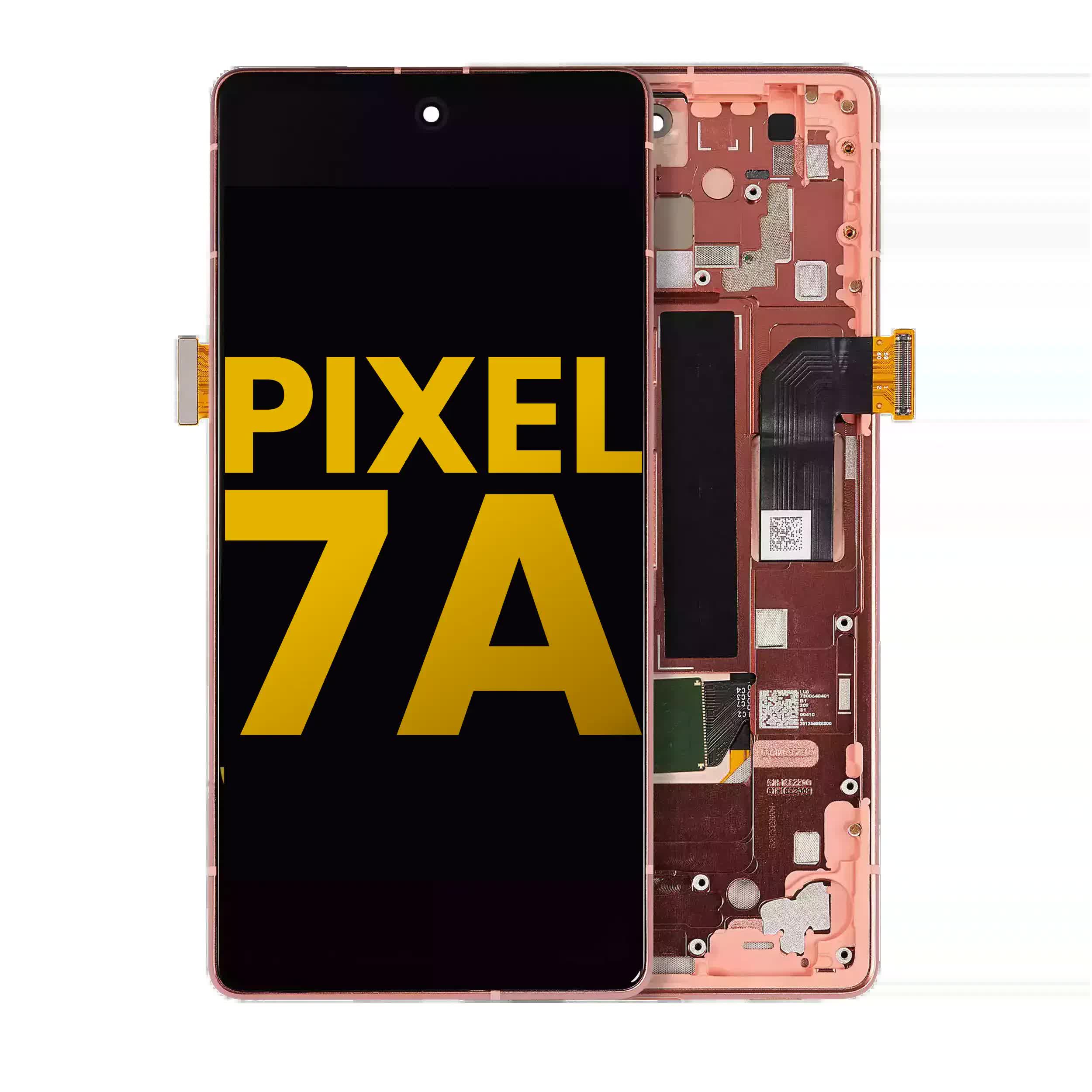 OLED Display mit Rahmen (mit Fingerprint Sensor) für Google Pixel 7a 5G (professionell aufgearbeitet) (Coral)