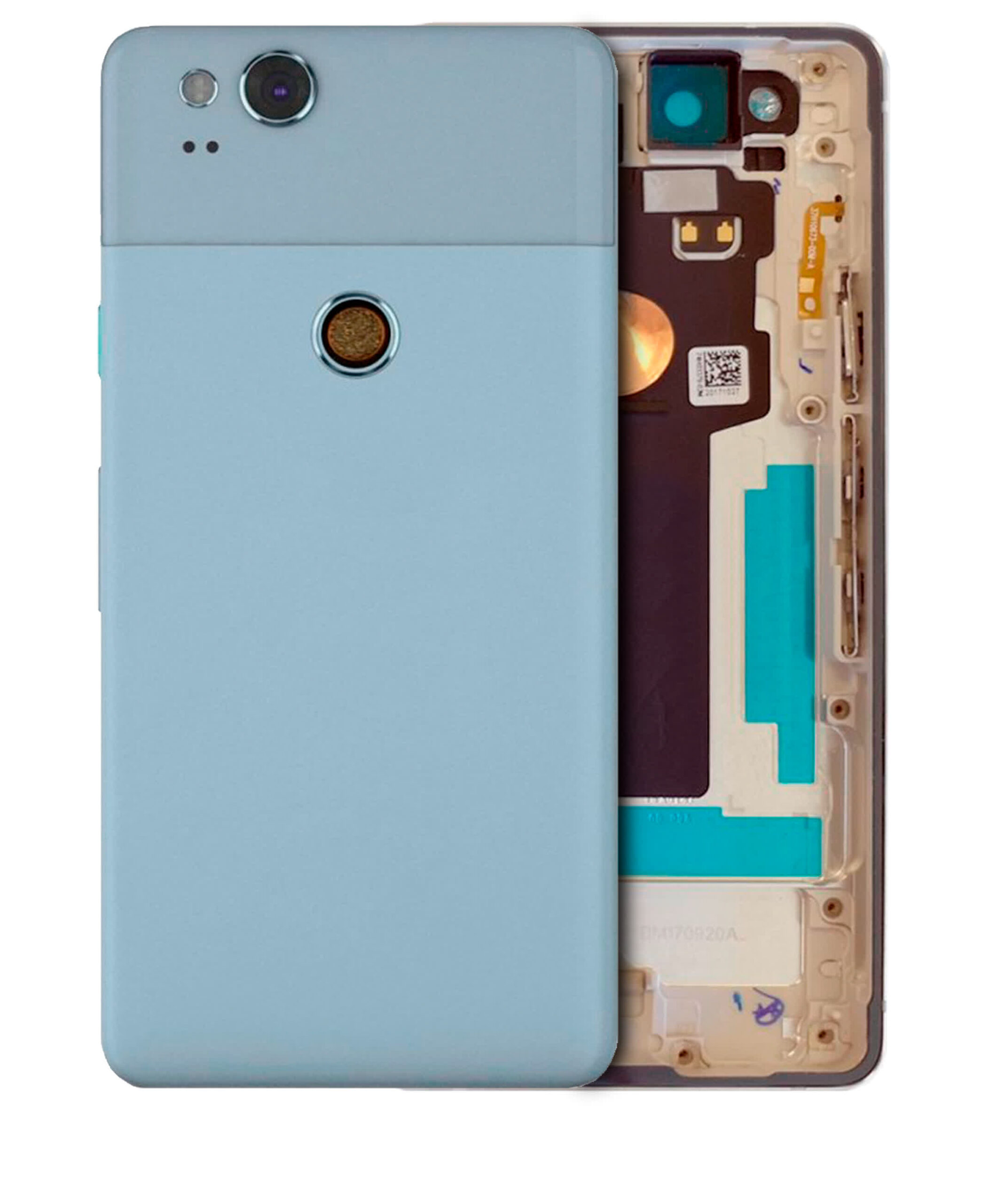 Rückgehäuse mit Kleinteilen vormontiert für Google Pixel 2 (ausgebautes Originalteil: Grade A) (Blue (Blau))