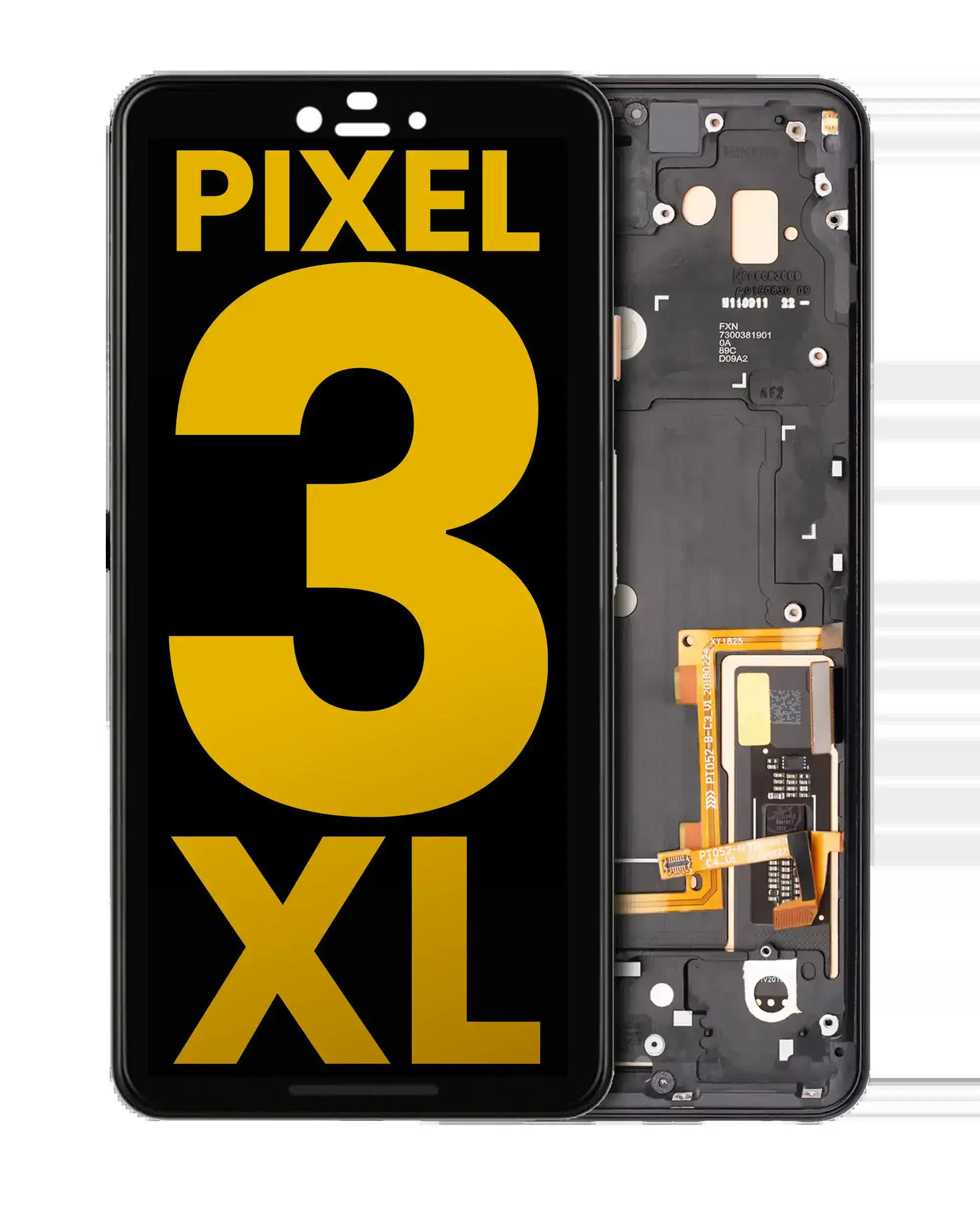 OLED Display mit Rahmen für Google Pixel 3 XL (professionell aufgearbeitet) (Just Black)