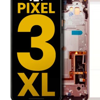 OLED Display mit Rahmen für Google Pixel 3 XL (professionell aufgearbeitet) (Pink (Rosa))