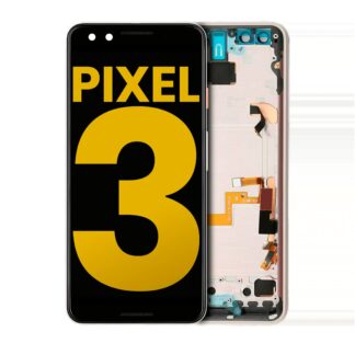 OLED Display mit Rahmen für Google Pixel 3 (professionell aufgearbeitet) (Pink (Rosa))