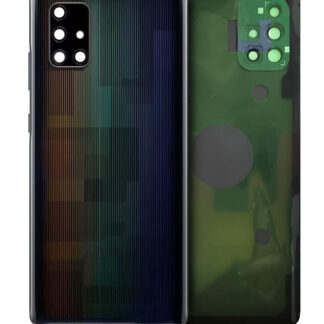 Rückdeckelglas mit Kameraglas für Samsung Galaxy A71 5G (A716U / 2020) (Service Pack) (Prism Cube Black)