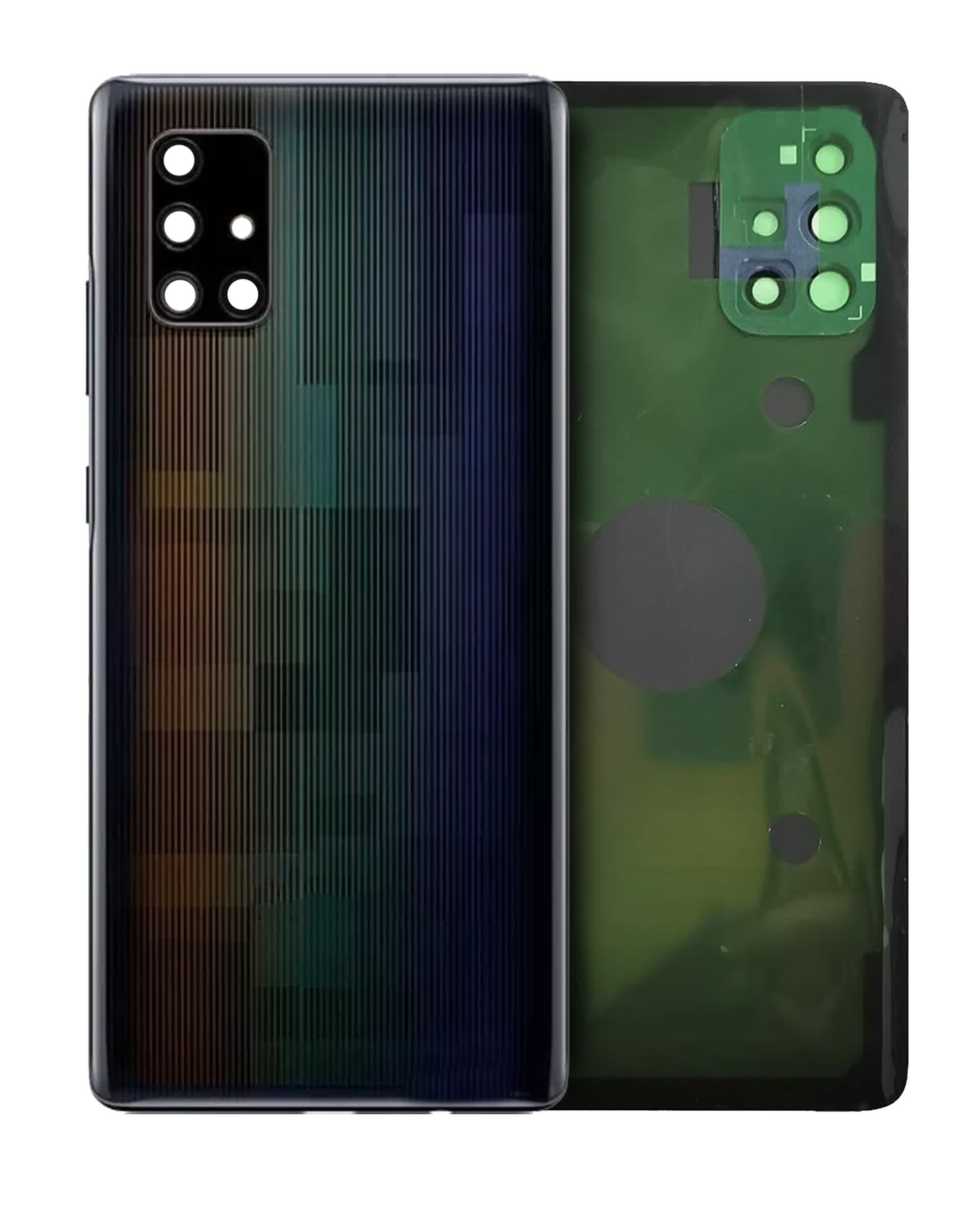 Rückdeckelglas mit Kameraglas für Samsung Galaxy A71 5G (A716U / 2020) (Service Pack) (Prism Cube Black)