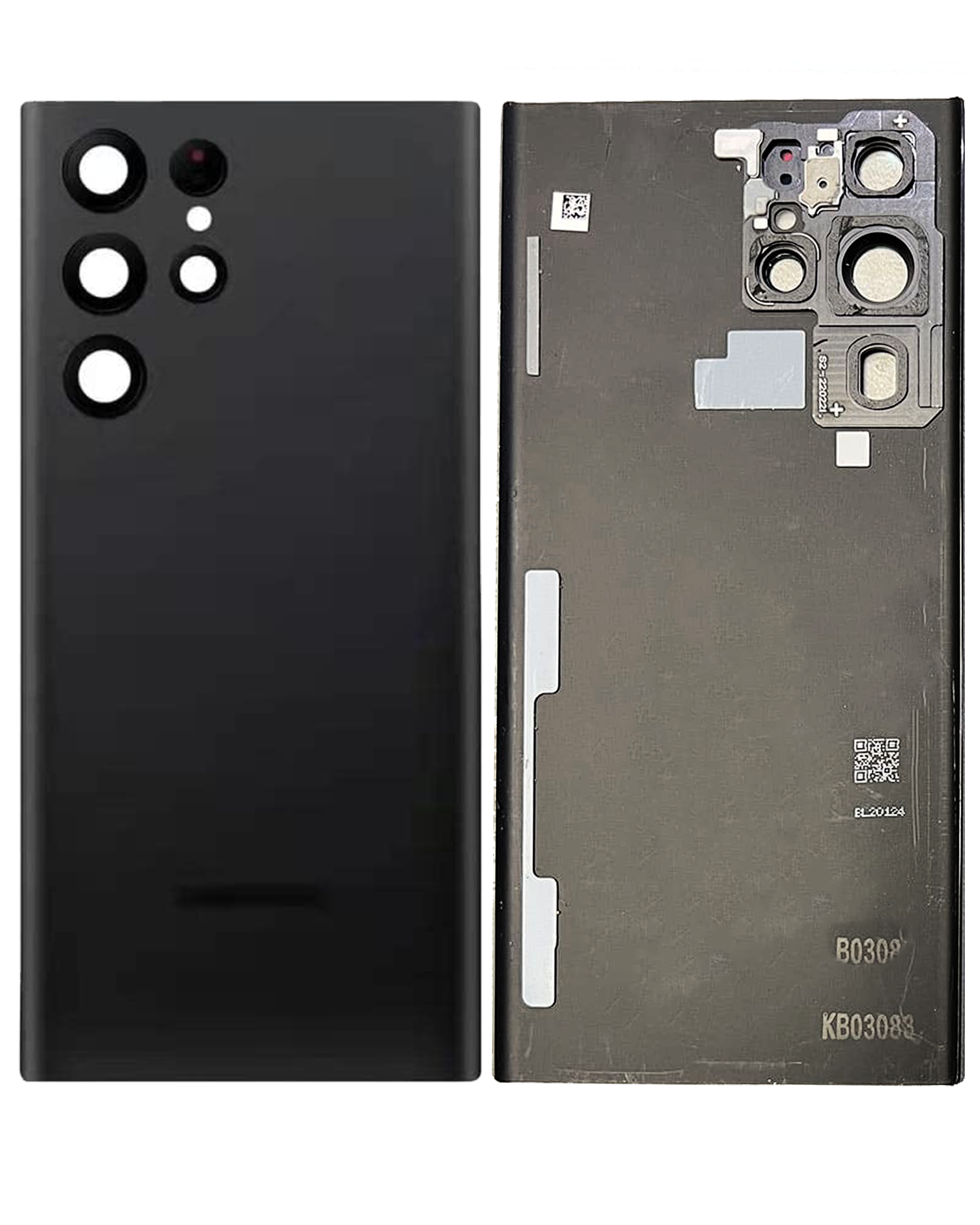 Rückdeckelglas mit Kameraglas für Samsung Galaxy S22 Ultra (Service Pack) (Phantom Black) – Bild 3