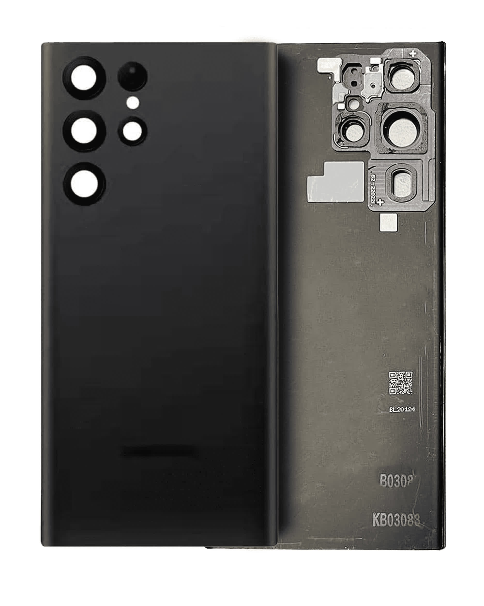 Rückdeckelglas mit Kameraglas für Samsung Galaxy S22 Ultra (Service Pack) (Phantom Black)