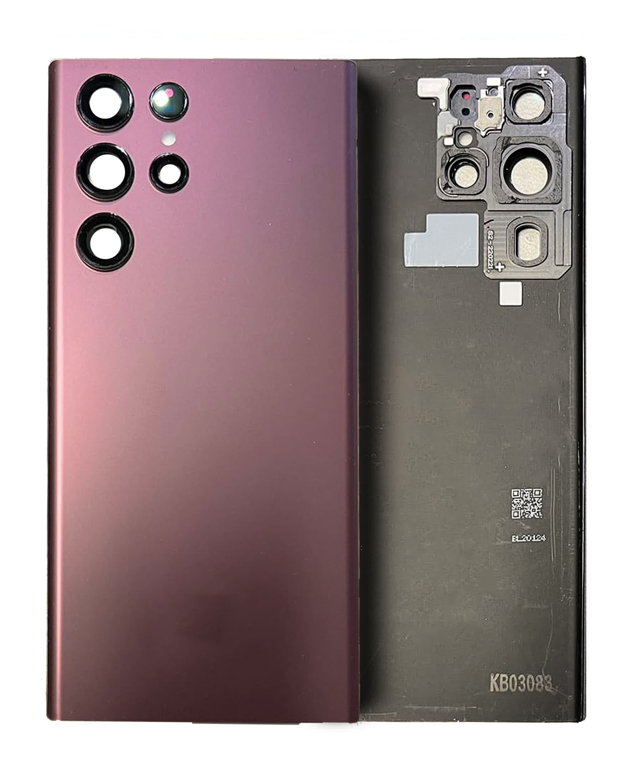 Rückdeckelglas mit Kameraglas für Samsung Galaxy S22 Ultra (Service Pack) (Burgundy)