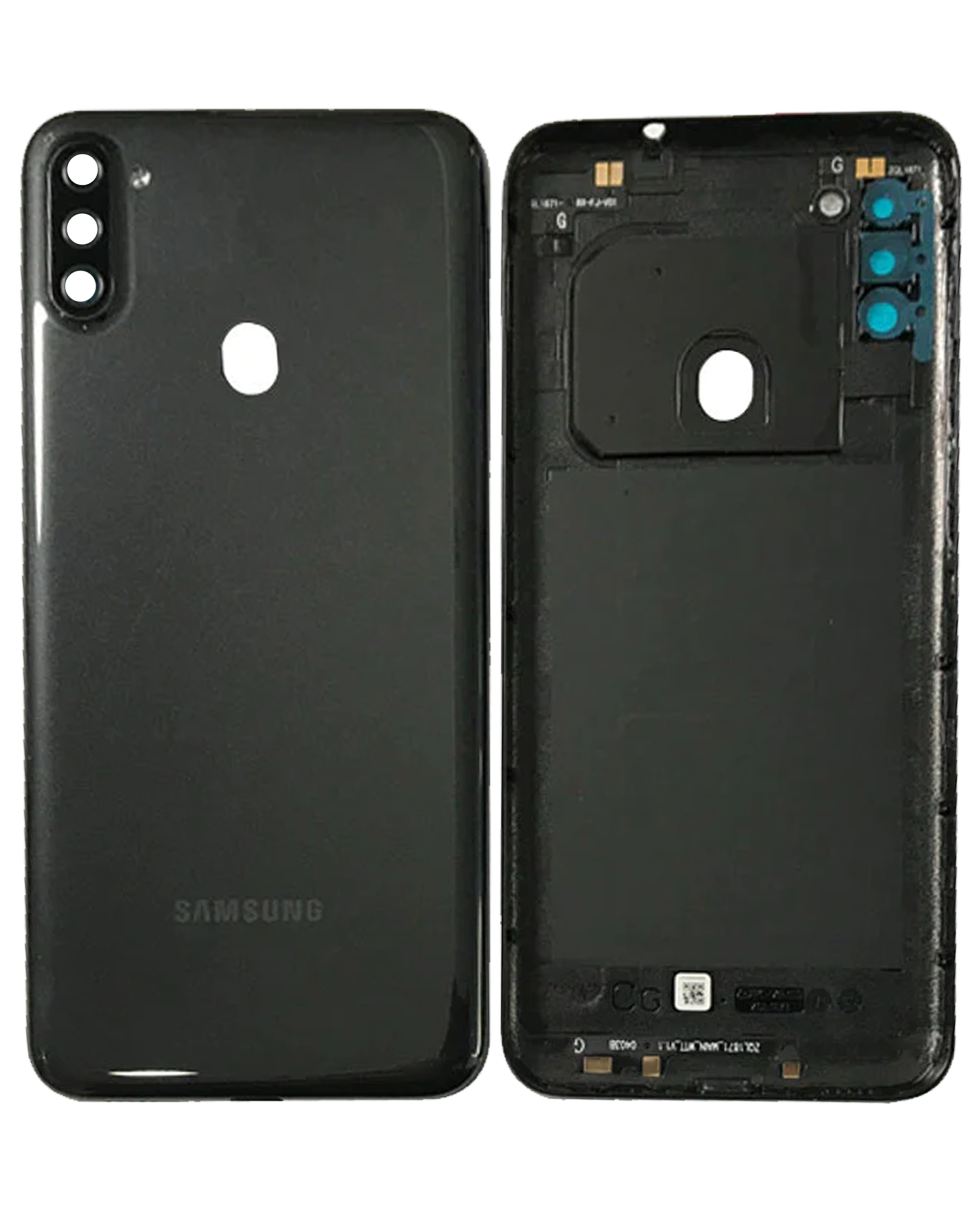 Rückdeckelglas mit Kameraglas für Samsung Galaxy A11 (A115 / 2020) (US-Version) (Service Pack) (Black (Schwarz)) – Bild 2