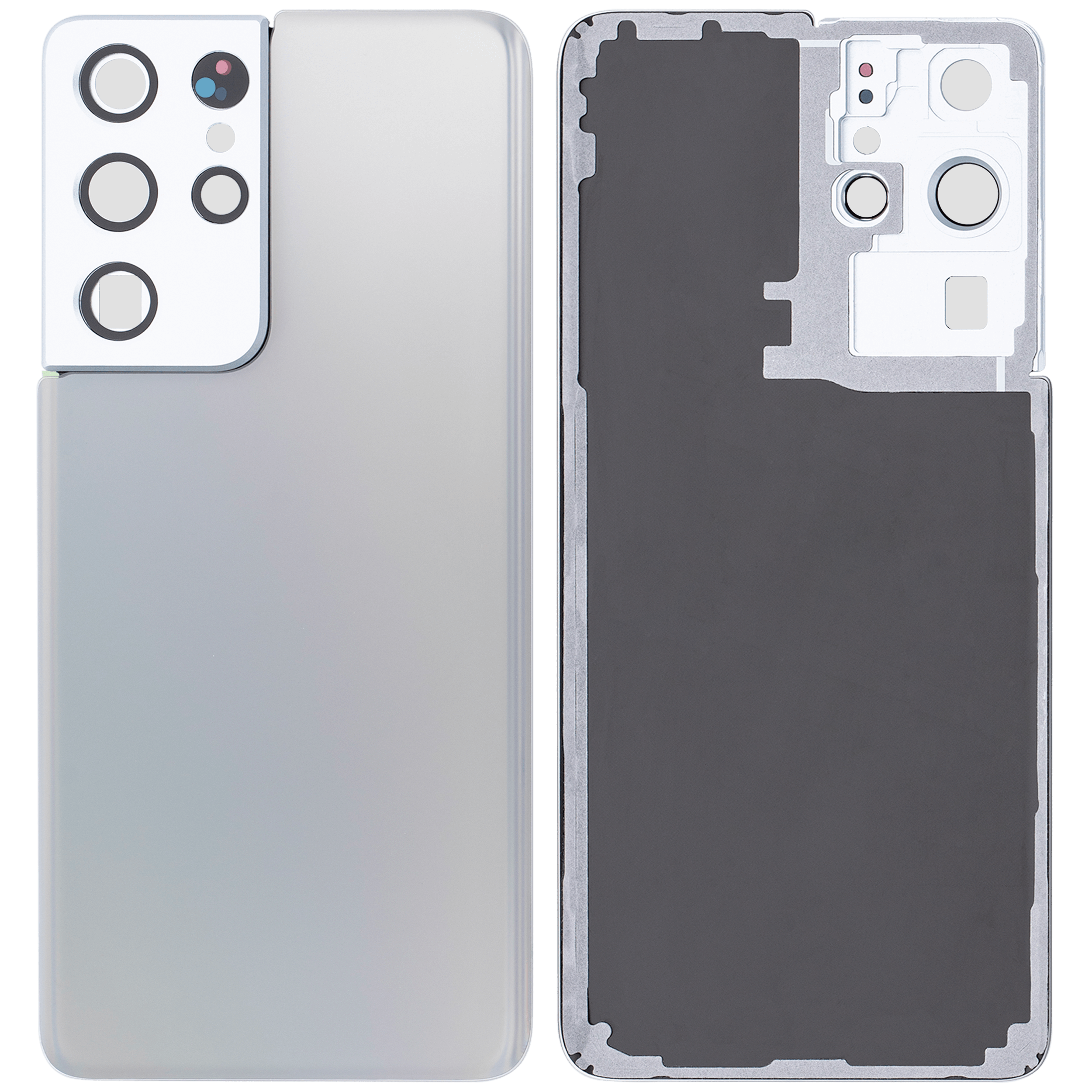 Rückdeckelglas mit Kameraglas für Samsung Galaxy S21 Ultra (Service Pack) (Phantom Silver) – Bild 2