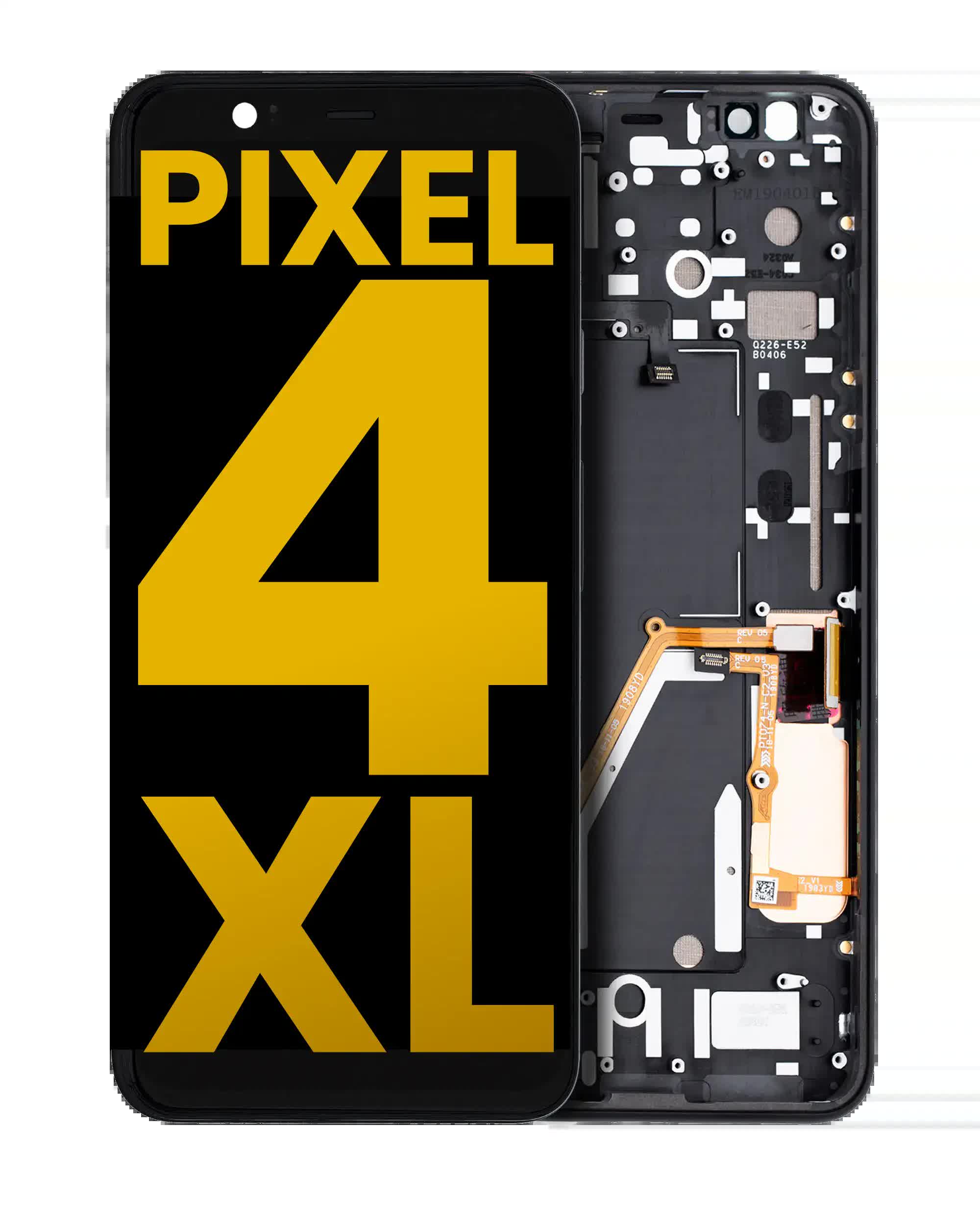 OLED Display mit Rahmen für Google Pixel 4 XL (professionell aufgearbeitet) (Gray Powerbutton)