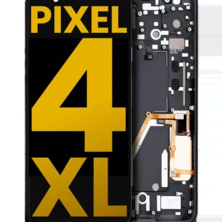 OLED Display mit Rahmen für Google Pixel 4 XL (professionell aufgearbeitet) (Pink Powerbutton)