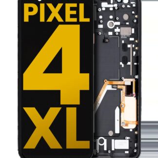 OLED Display mit Rahmen für Google Pixel 4 XL (professionell aufgearbeitet) (Pink Powerbutton)