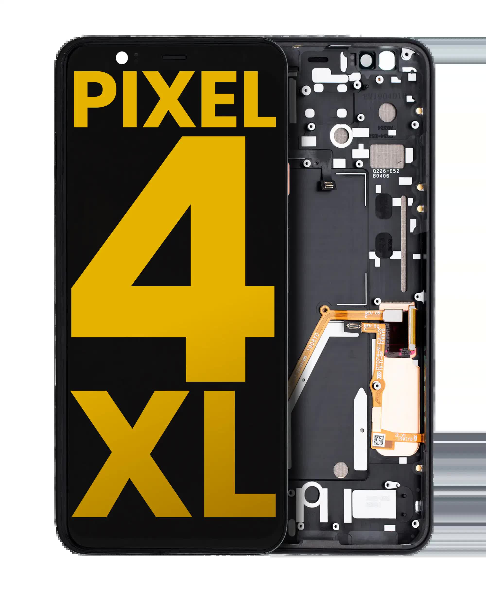 OLED Display mit Rahmen für Google Pixel 4 XL (professionell aufgearbeitet) (Pink Powerbutton)