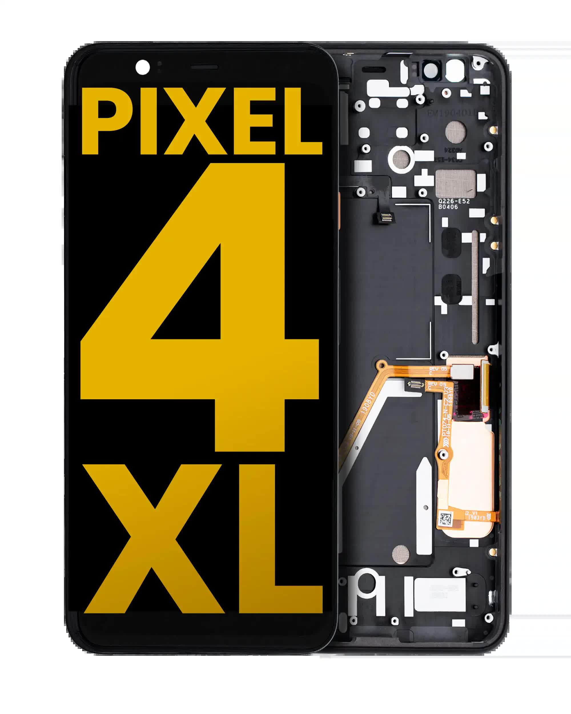 OLED Display mit Rahmen für Google Pixel 4 XL (professionell aufgearbeitet) (Oh So Orange Powerbutton)