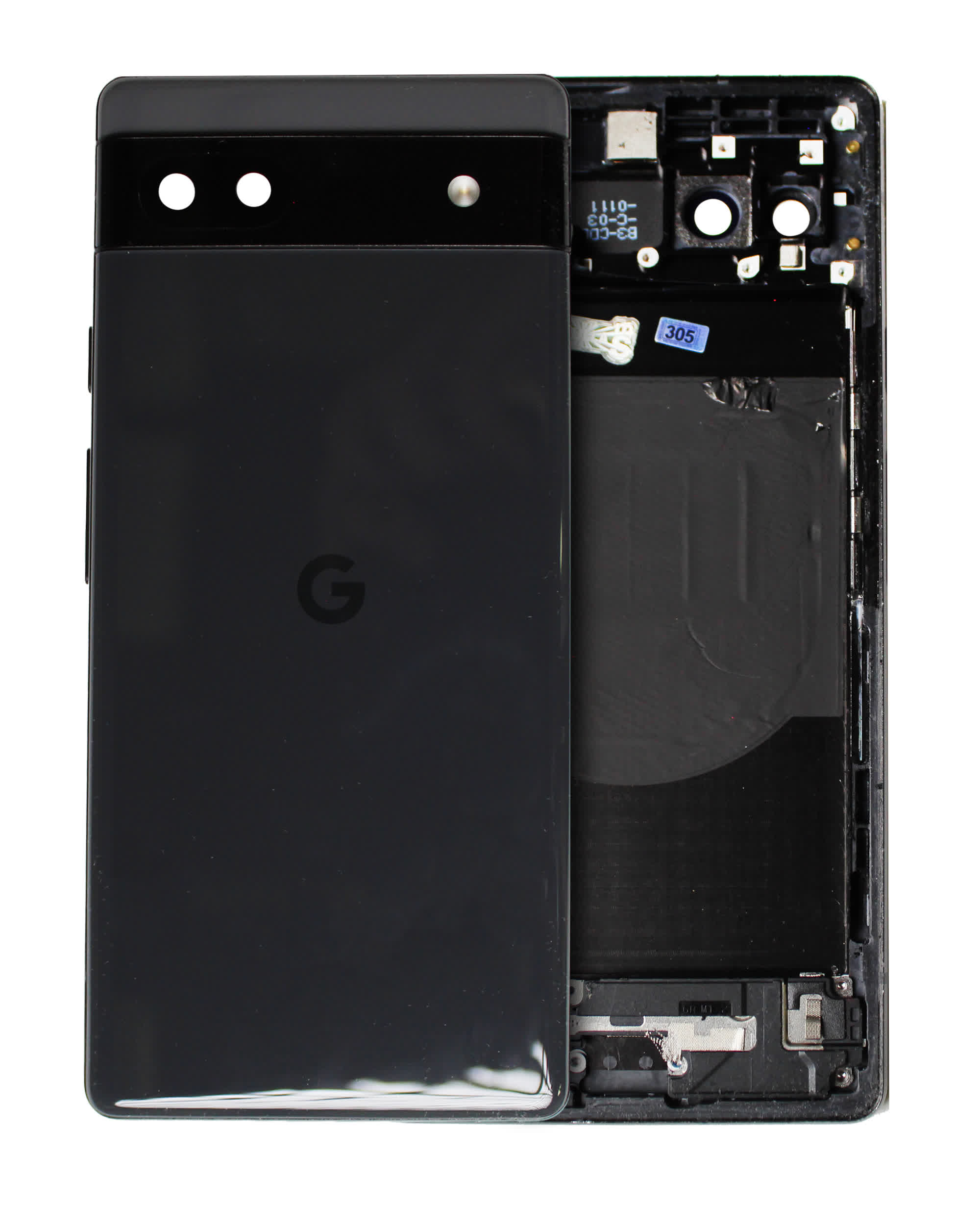 Rückgehäuse für Google Pixel 6a (ausgebautes Originalteil: Grade B/C) (Charcoal)