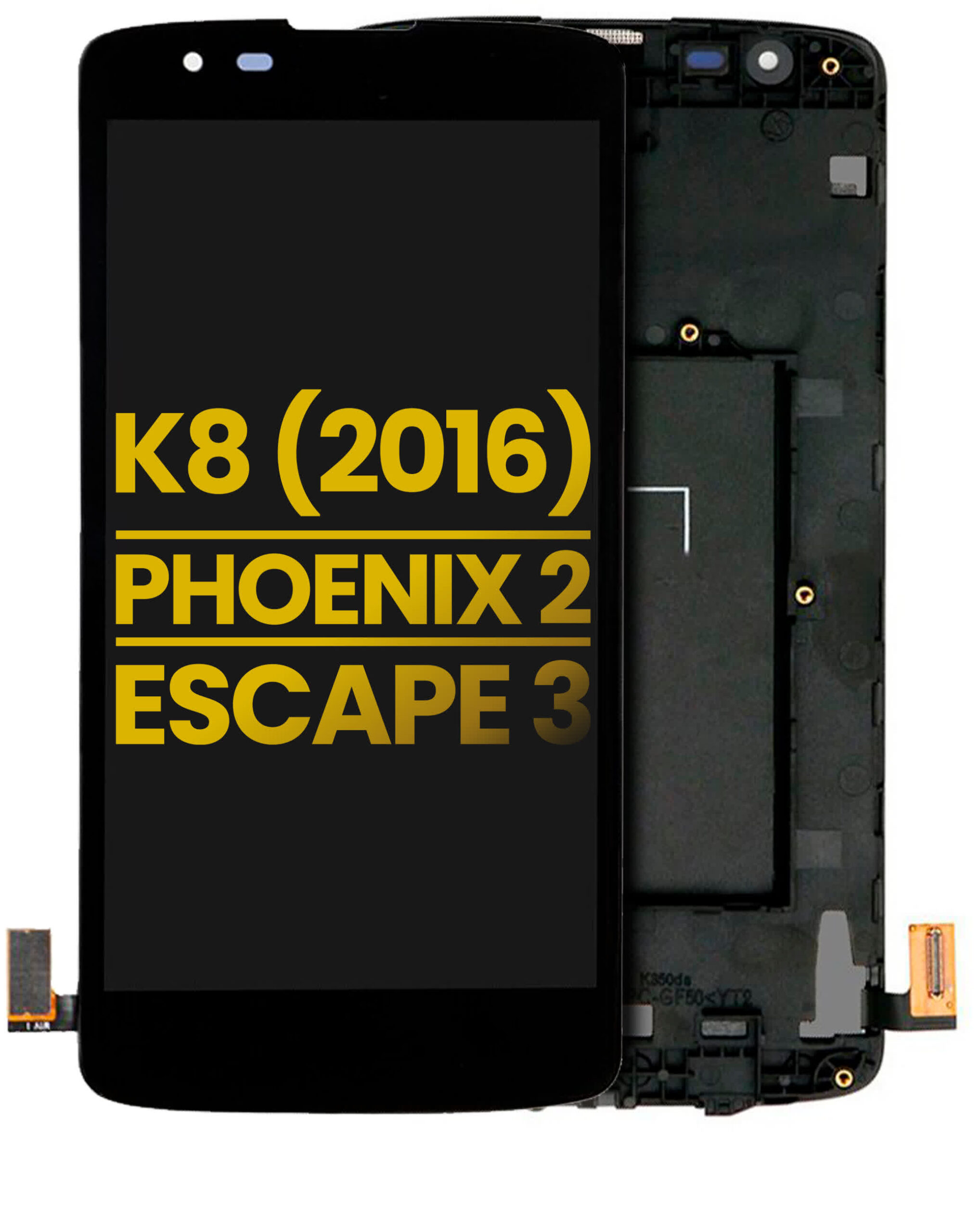 LCD Display mit Rahmen für LG K8 (2016) / Phoenix 2 / Escape 3 (professionell aufgearbeitet)
