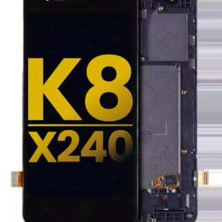 LCD Display mit Rahmen für LG K8 (2017) / Aristo (International Version) (professionell aufgearbeitet) (Black (Schwarz))