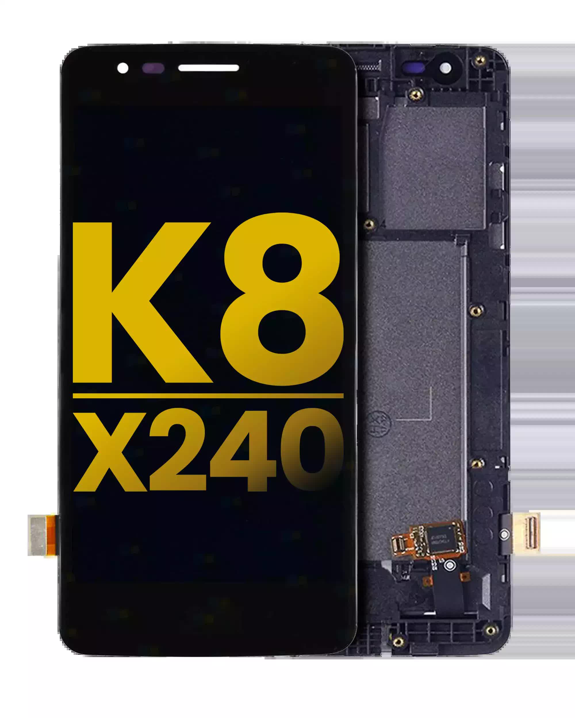LCD Display mit Rahmen für LG K8 (2017) / Aristo (International Version) (professionell aufgearbeitet) (Black (Schwarz))