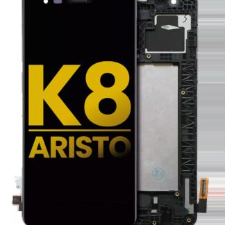 LCD Display mit Rahmen für LG K8 (2017) / Aristo (US-Version) (professionell aufgearbeitet) (Black (Schwarz))
