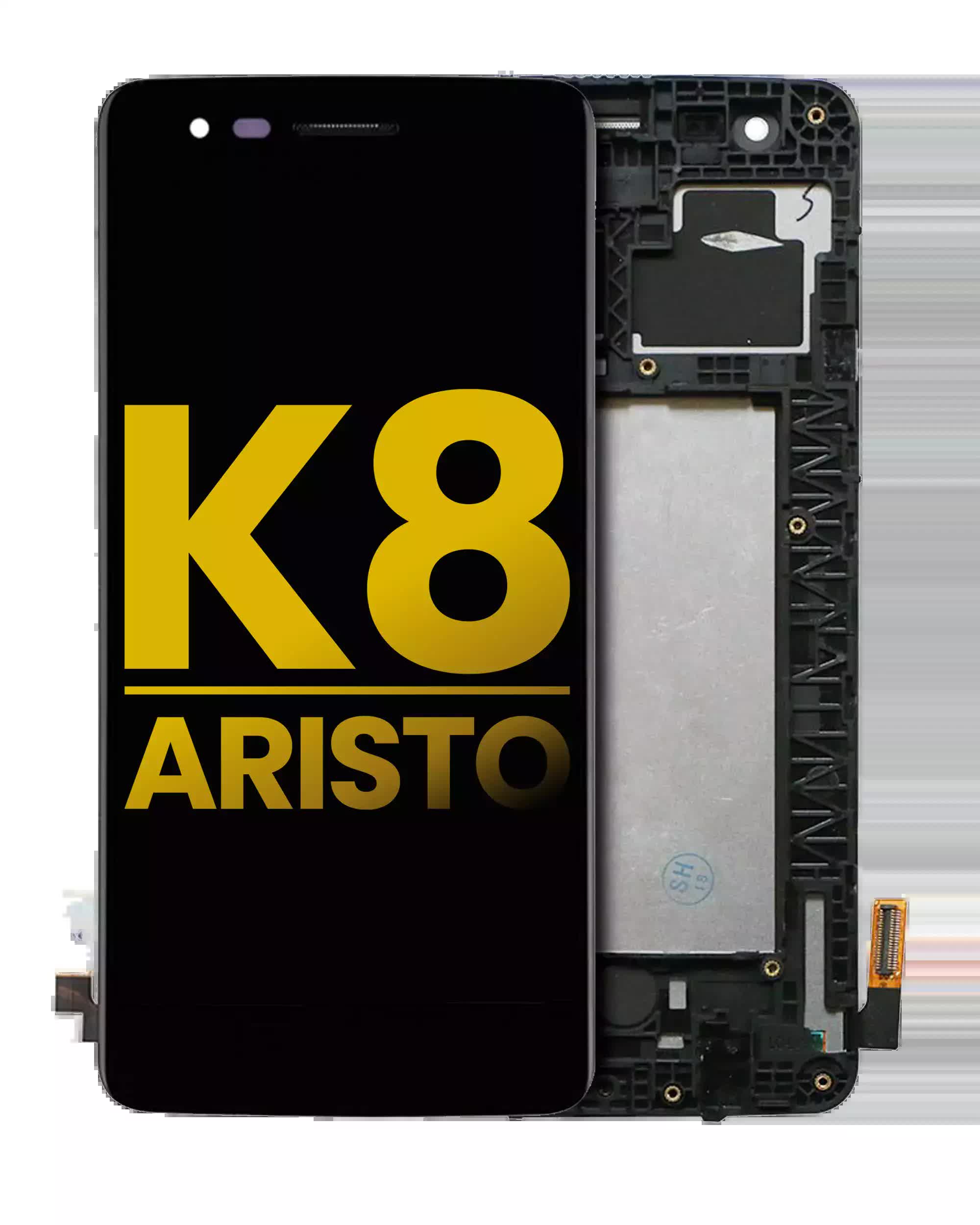 LCD Display mit Rahmen für LG K8 (2017) / Aristo (US-Version) (professionell aufgearbeitet) (Black (Schwarz))