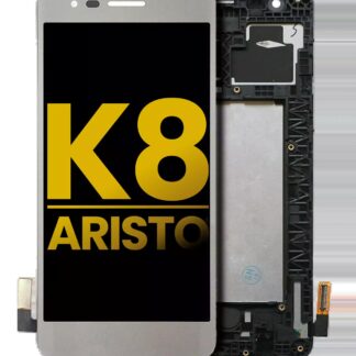 LCD Display mit Rahmen für LG K8 (2017) / Aristo (US-Version) (professionell aufgearbeitet) (Silver (Silber))