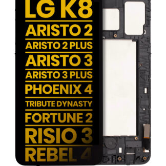 LCD Display mit Rahmen für LG K8 (X210 / 2018) / Aristo 2 / Aristo 2 Plus / Aristo 3 / Aristo 3 Plus / Phoenix 4 / Tribute Dynasty / Empire / Fortune