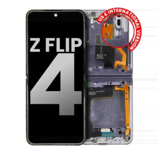 Inner OLED Display mit Rahmen für Samsung Galaxy Z Flip 4 5G (US & International) (ausgebautes Originalteil: Grade A) (Bora Purple)