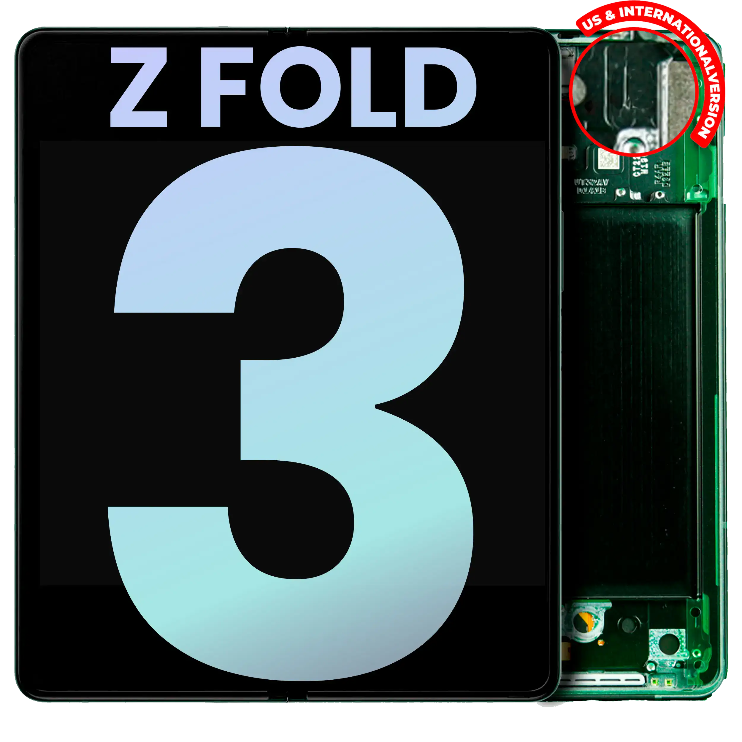 Inner OLED Display mit Rahmen für Samsung Galaxy Z Fold 2 5G (ausgebautes Originalteil: Grade B/C) (US & International) (Mystic Bronze) – Bild 3