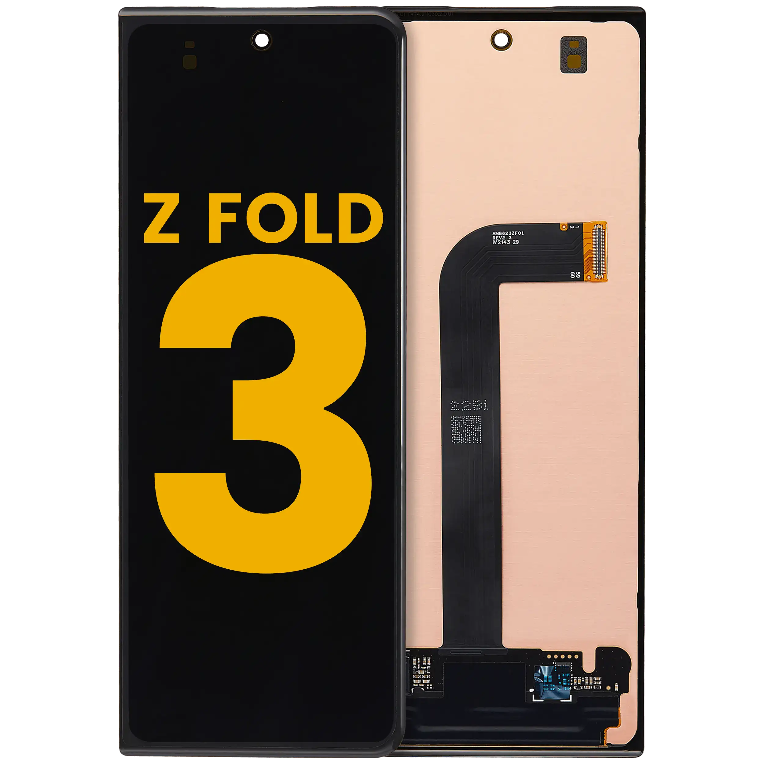 Inner OLED Display mit Rahmen für Samsung Galaxy Z Fold 2 5G (ausgebautes Originalteil: Grade B/C) (US & International) (Mystic Bronze) – Bild 4