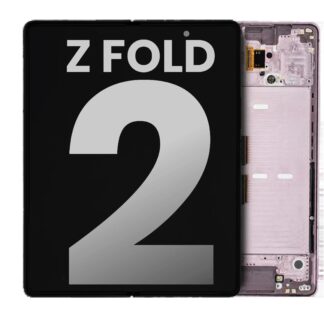 Inner OLED Display mit Rahmen für Samsung Galaxy Z Fold 2 5G (ausgebautes Originalteil: Grade B/C) (US & International) (Mystic Bronze)