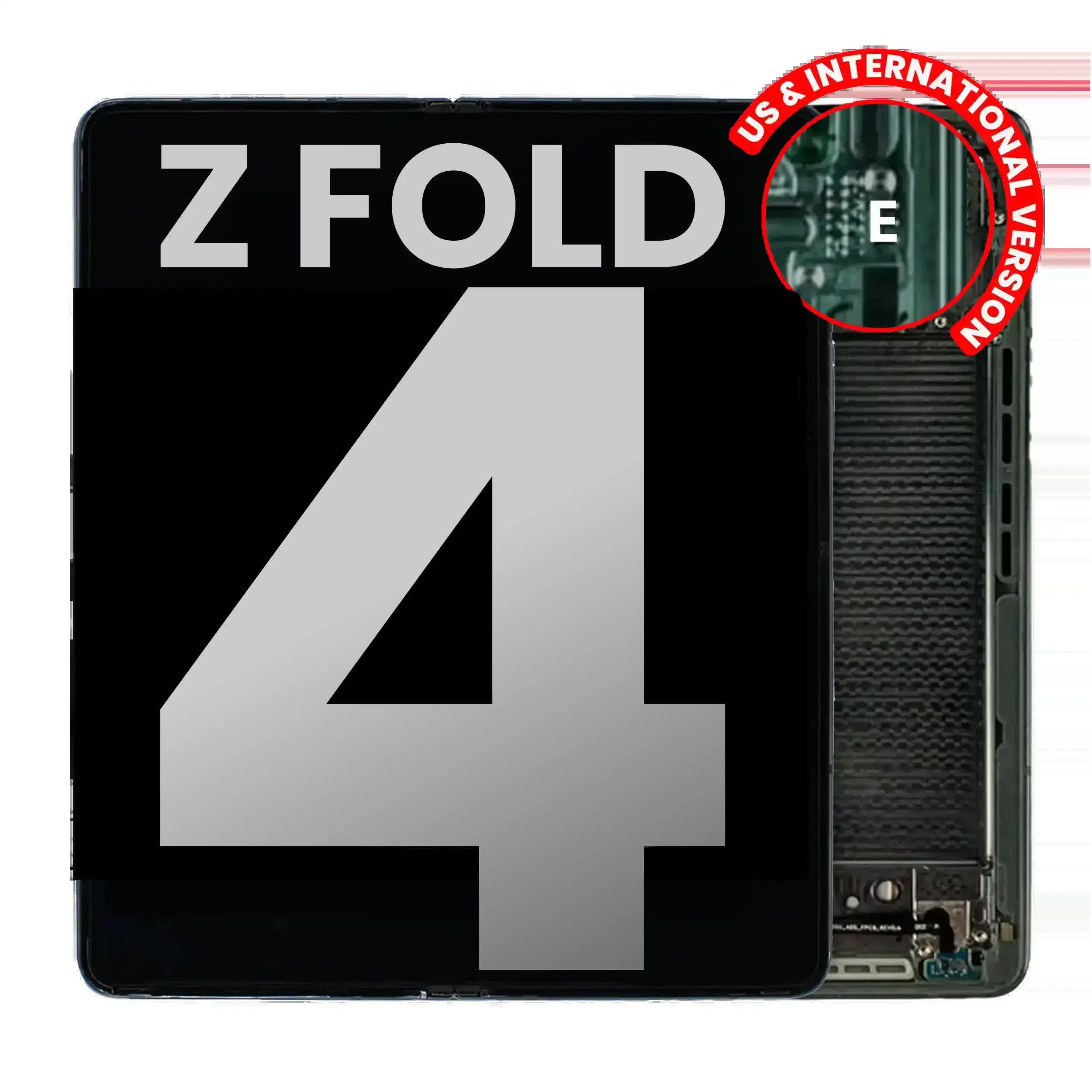 Inner OLED Display mit Rahmen für Samsung Galaxy Z Fold 4 5G (US & International) (ausgebautes Originalteil: Grade B/C) (Gray Green)