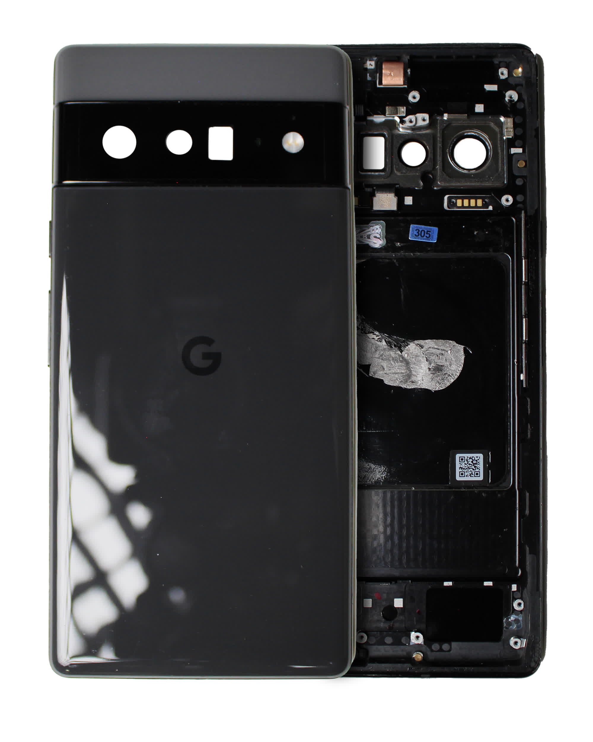 Rückgehäuse für Google Pixel 6 Pro (ausgebautes Originalteil: Grade B/C) (Stormy Black)