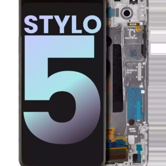LCD Display mit Rahmen für LG Stylo 5 (Original) (Silvery White)