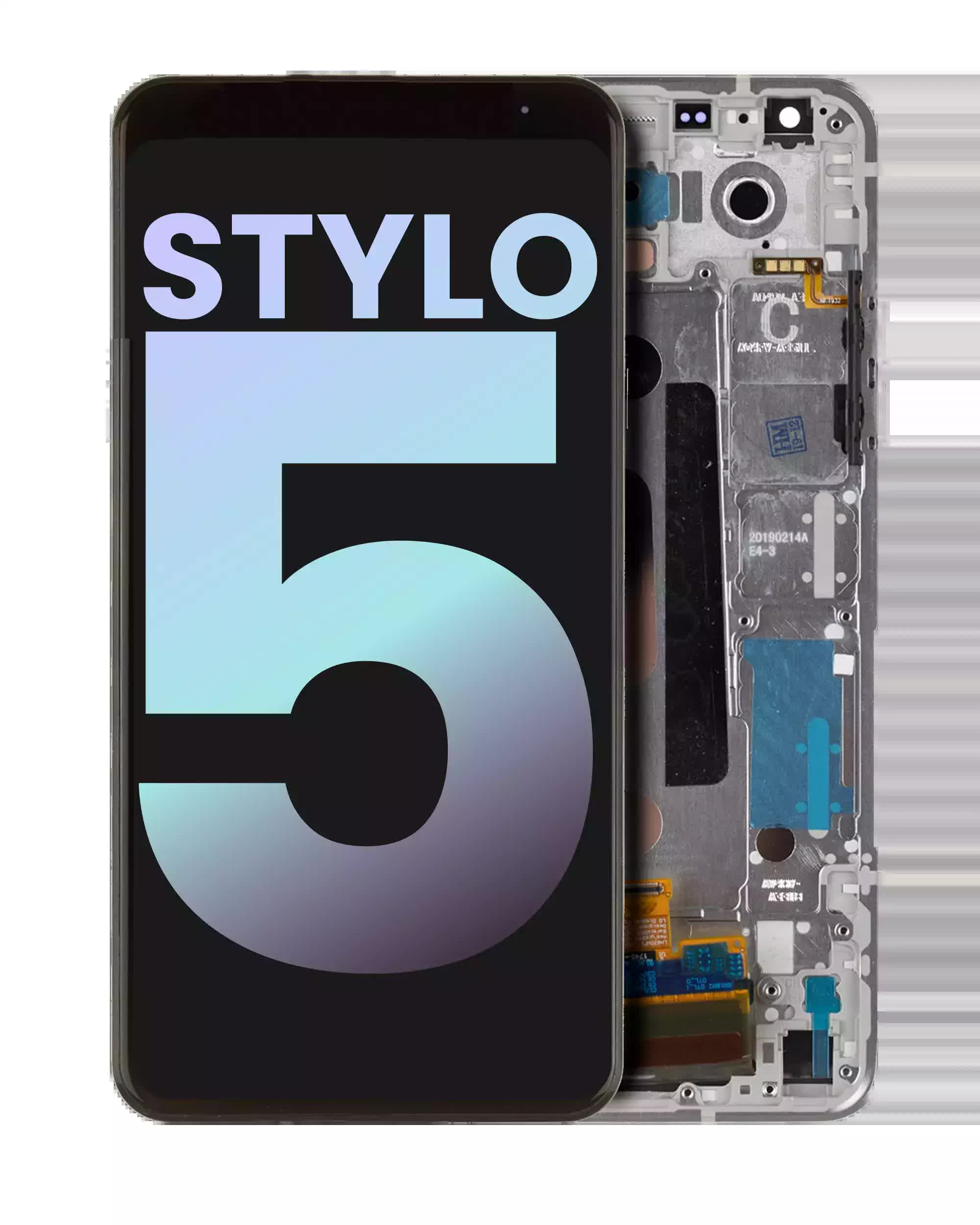 LCD Display mit Rahmen für LG Stylo 5 (Original) (Silvery White)