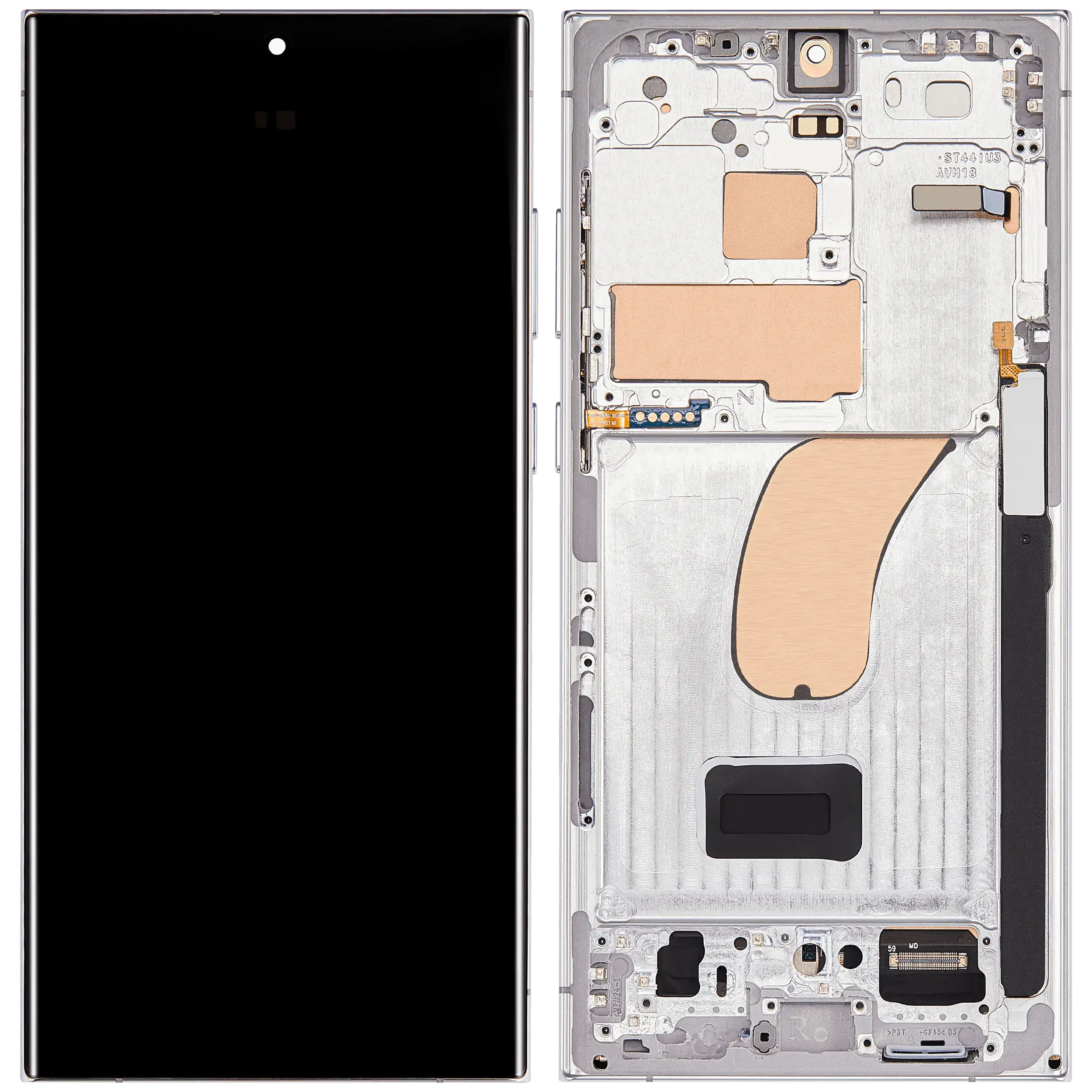 OLED Display mit Rahmen für Samsung Galaxy S23 Ultra 5G (US & International) (Service Pack) (Sky Blue & Lime) – Bild 2
