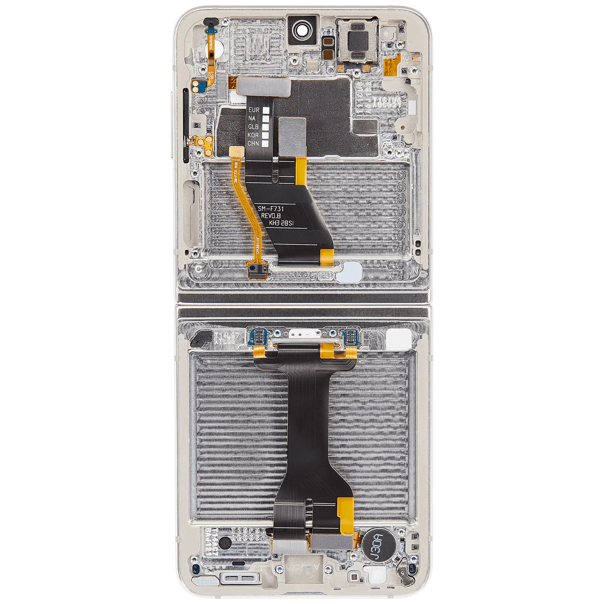 Inner OLED Display mit Rahmen für Samsung Galaxy Z Flip 5 5G (US & International) (Service Pack) (Cream) – Bild 4