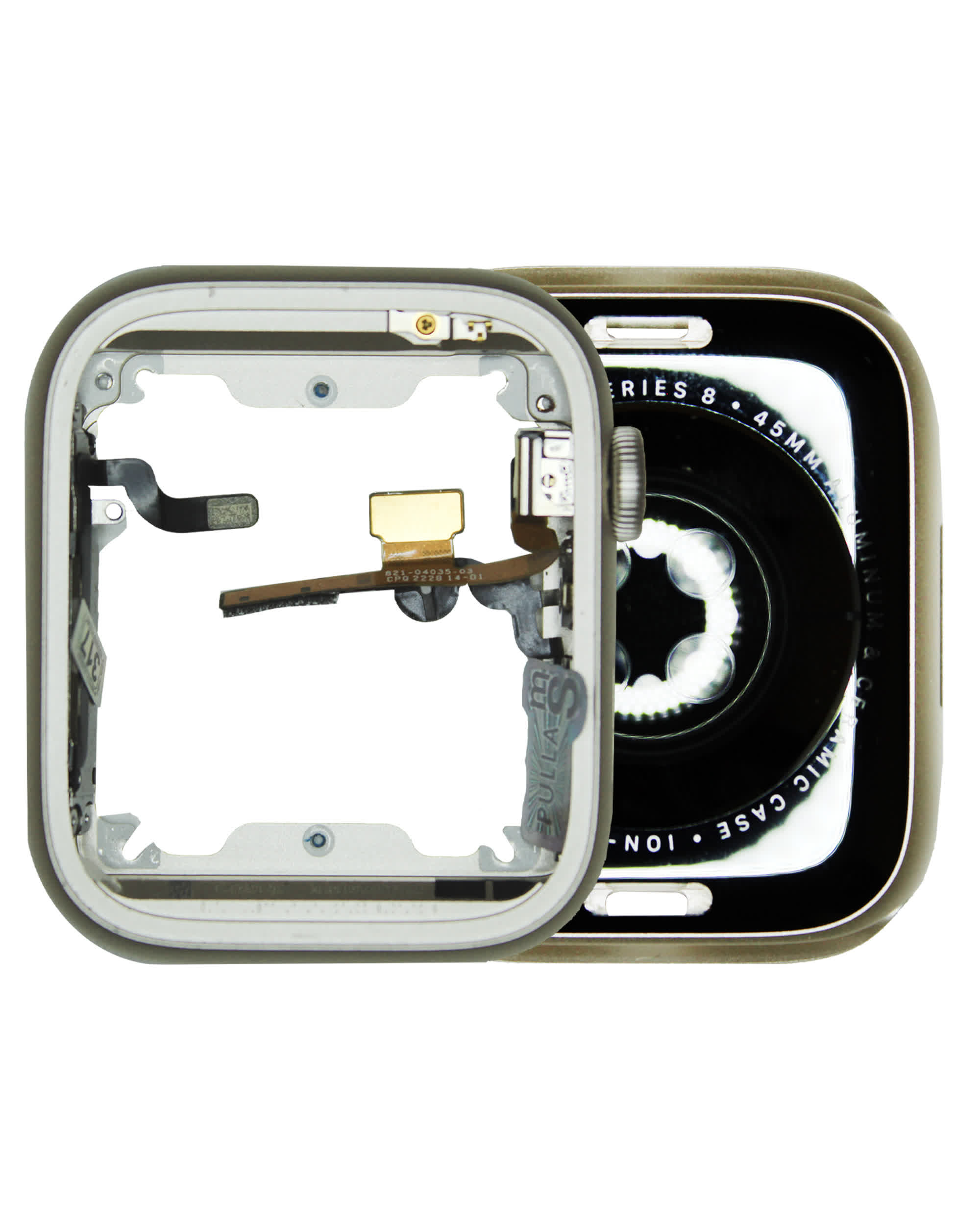 Gehäuse Baugruppe für Watch Series 8 (45MM) (Aluminium/Starlight) (GPS Version) (ausgebautes Originalteil: Grade A)