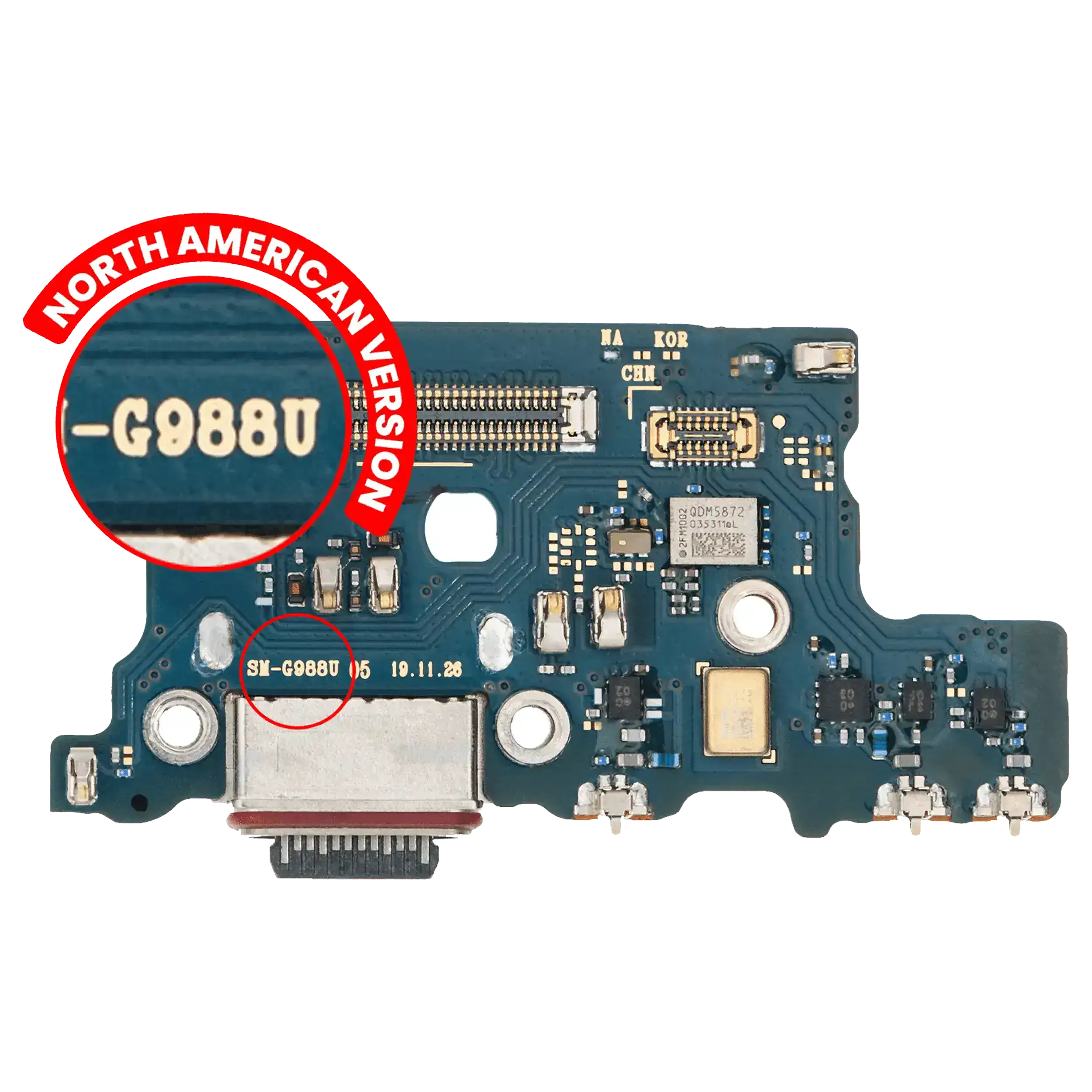 Ladebuchse mit Platine für Samsung Galaxy S20 Plus 5G (G986U) (US-Version) (Service Pack) – Bild 4
