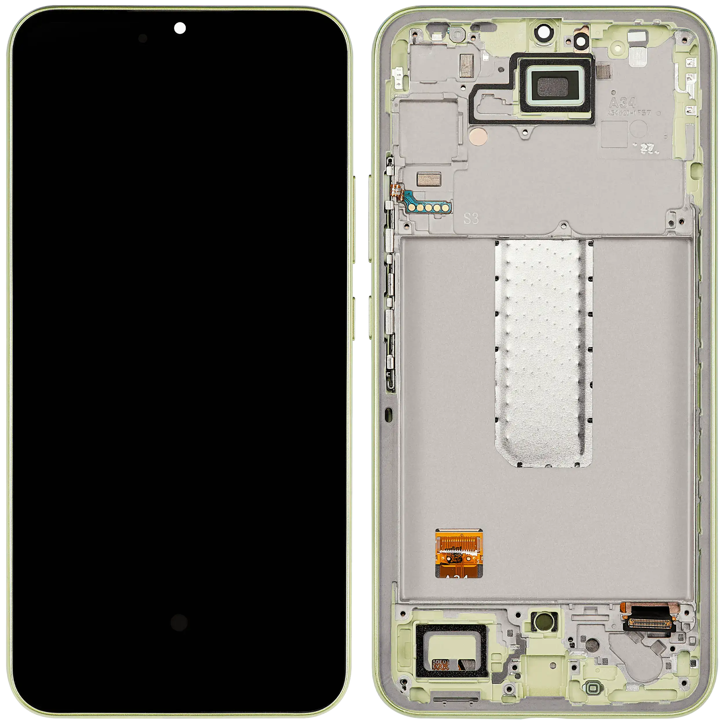 OLED Display mit Rahmen für Samsung Galaxy A34 5G (A346 / 2023) (Service Pack) (Lime) – Bild 2