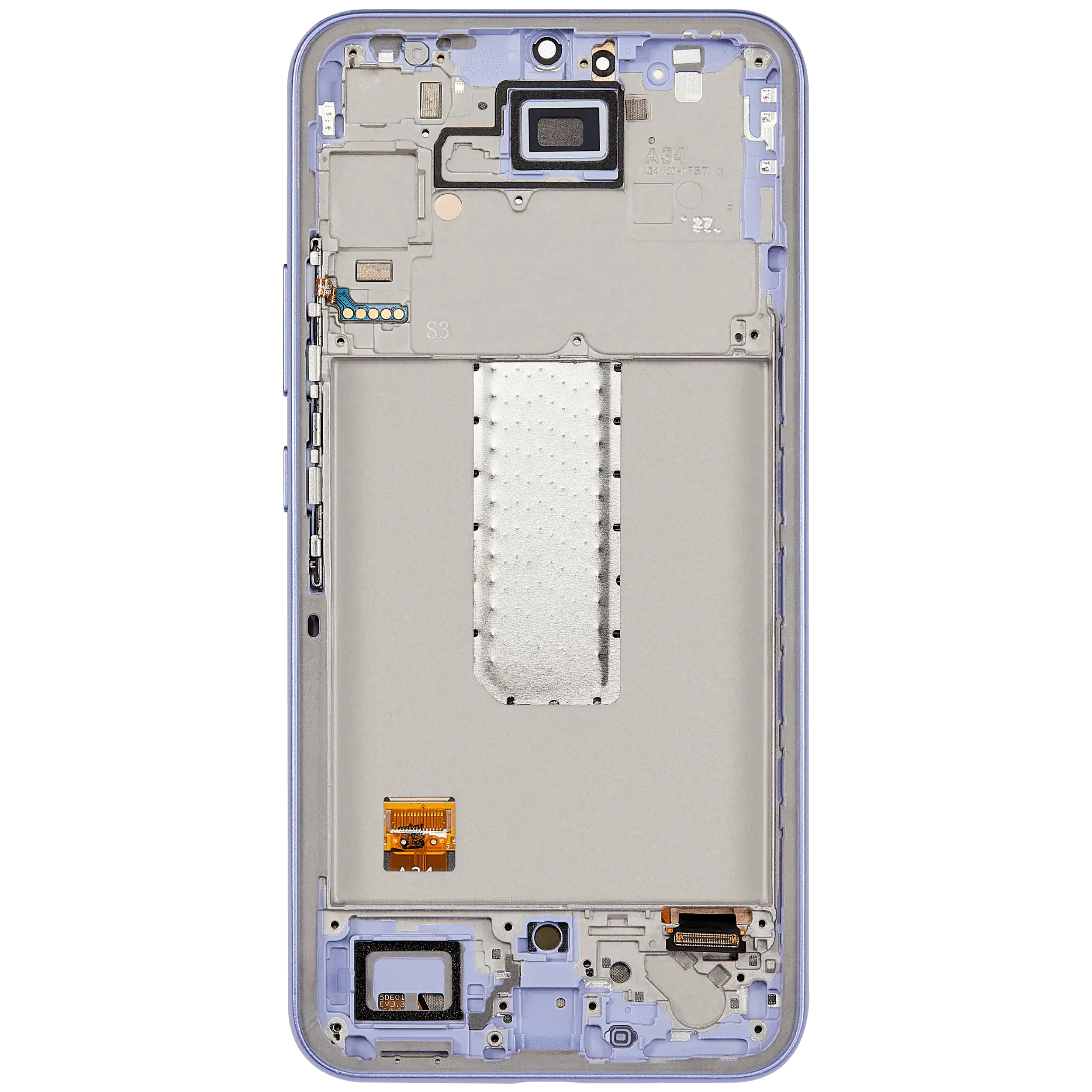 OLED Display mit Rahmen für Samsung Galaxy A34 5G (A346 / 2023) (Service Pack) (Violet (Violett)) – Bild 4