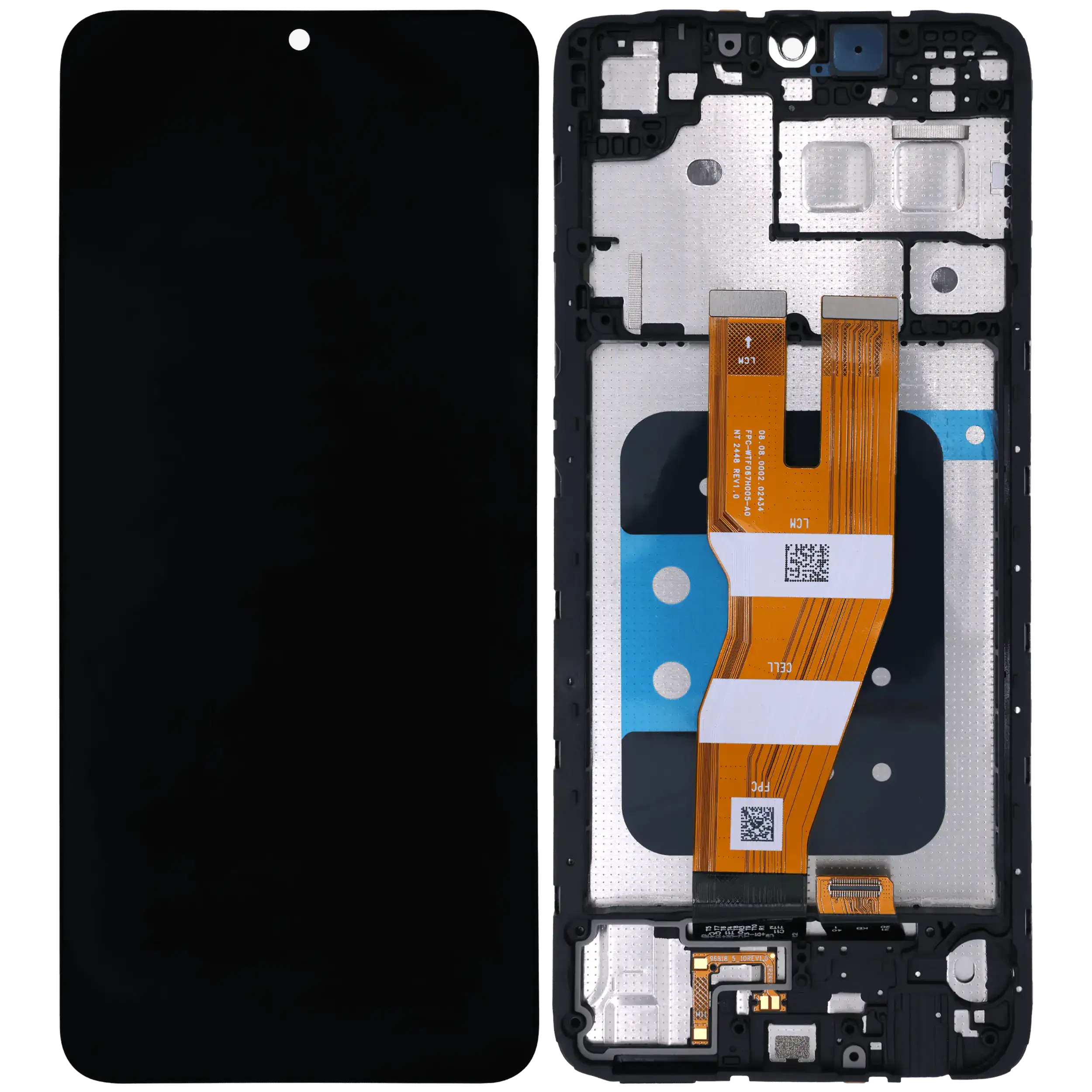 OLED Display mit Rahmen für Samsung Galaxy A05 (A055 / 2023) (Service Pack) (Black (Schwarz)) – Bild 2