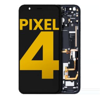 OLED Display mit Rahmen für Google Pixel 4 (professionell aufgearbeitet) (Oh So Orange Powerbutton)