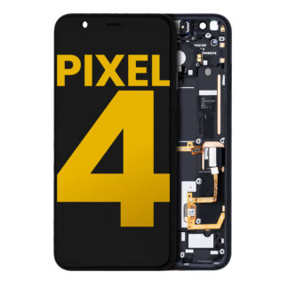 OLED Display mit Rahmen für Google Pixel 4 (professionell aufgearbeitet) (Clearly White Powerbutton)