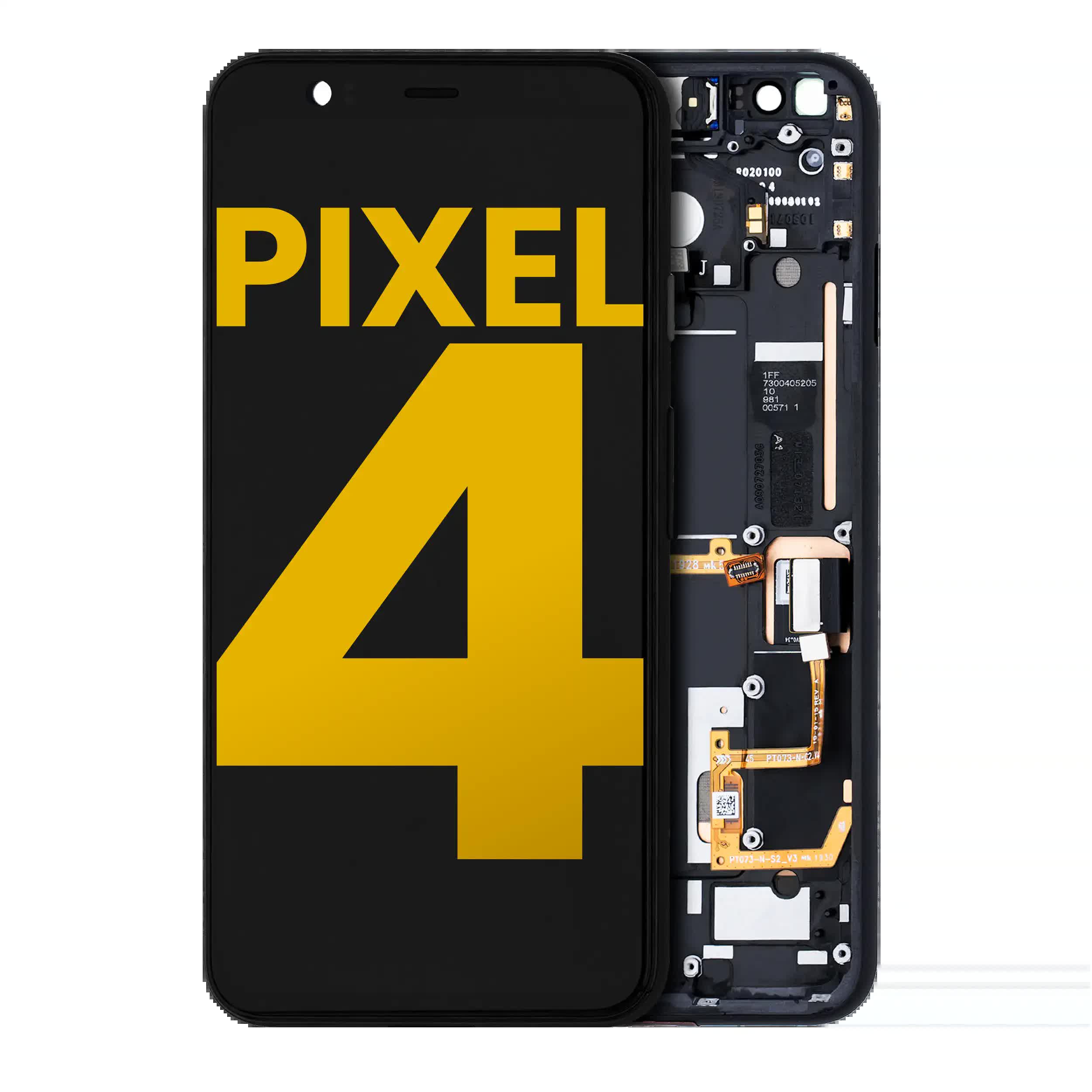 OLED Display mit Rahmen für Google Pixel 4 (professionell aufgearbeitet) (Pink Powerbutton)