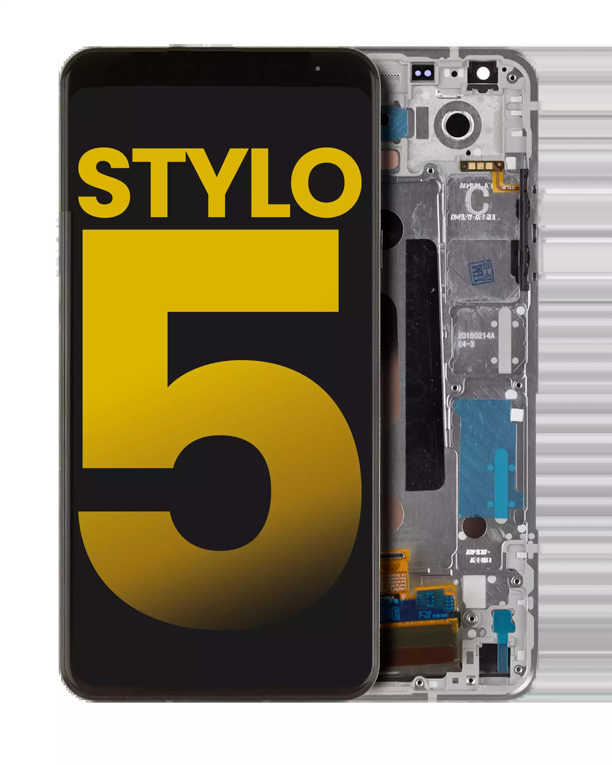 LCD Display mit Rahmen für LG Stylo 5 (professionell aufgearbeitet) (Silvery White)